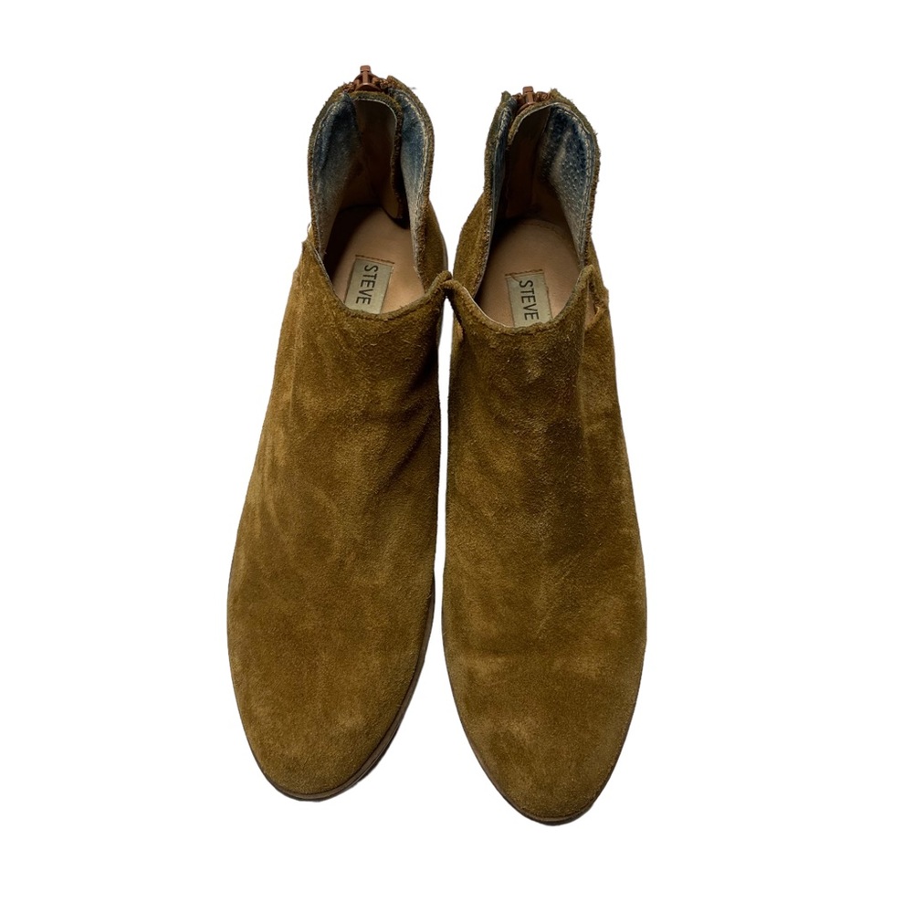 STEVE MADDEN Ankle Boots Lancaster Suede Leather Western Cognac Size 7M - Picture 2 of 13